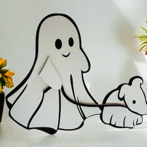 Ghost Walking Ghost Dachshund | Dog | Happy Halloweenie | Decorative | Shelf Sitter
