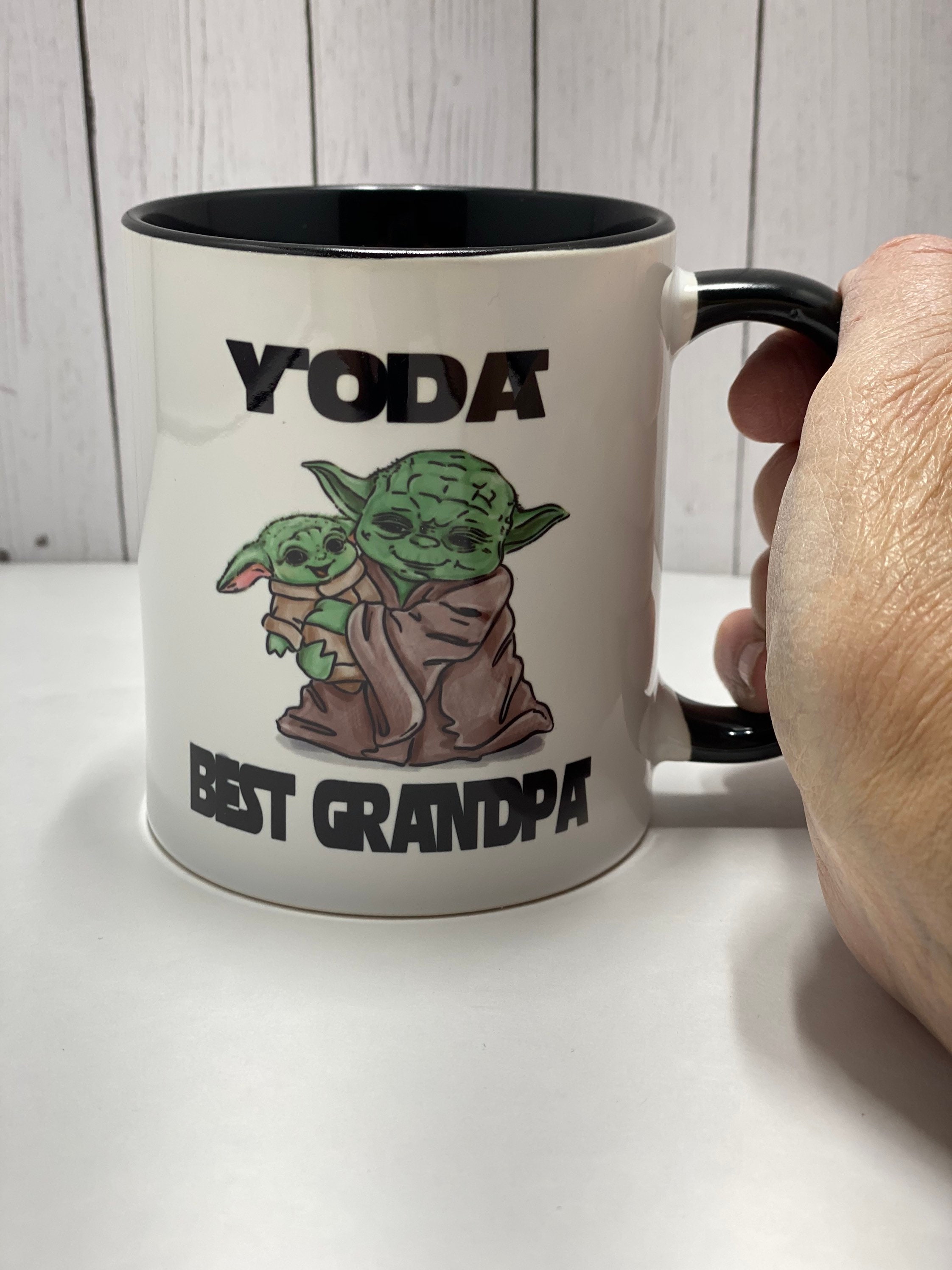 Day Papa Ceramic Mug Wars Fathers Etsy Baby Birthday Star for Best Yoda Gift - Grandpa