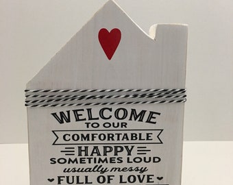 Welcome To Our Home | Decorative | Wooden Block | House