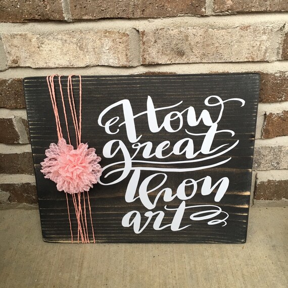 Cuan Grande Eres Signo Religioso Pared Rustica De Madera Etsy