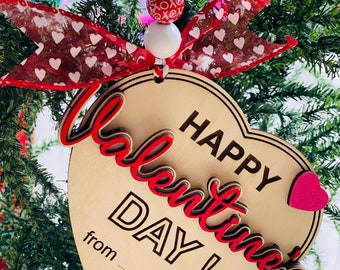 Valentines - Happy Valentine’s Day - Money or Gift Card Holder - Wooden Ornament