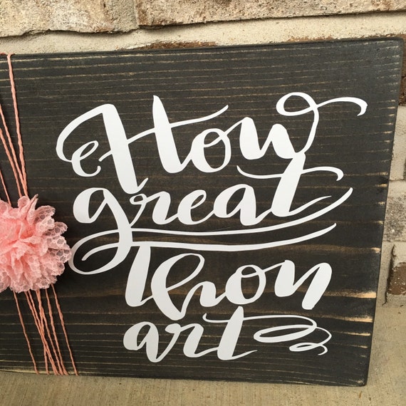 Cuan Grande Eres Signo Religioso Pared Rustica De Madera Etsy