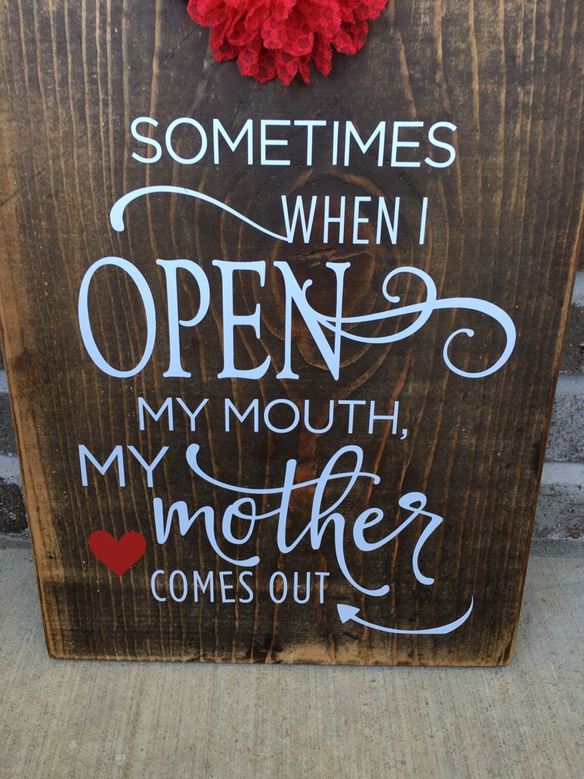Rustic Mother's Day sometimes When I Open My Mouth Etsy