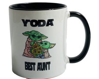 Baby Mandalorian -  Best Aunt -  Ceramic Mug - Gift for Father’s Day Birthday