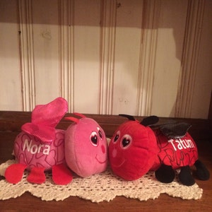 Personalized Valentine's Day Plush Love Bug / Lady Bug Stuffed Toy