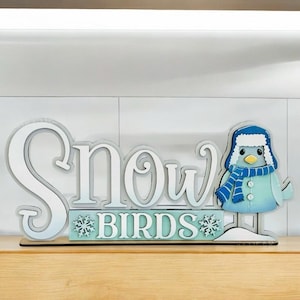 Snowbirds | Snow | Winter | Christmas | Decorative | Shelf Sitter