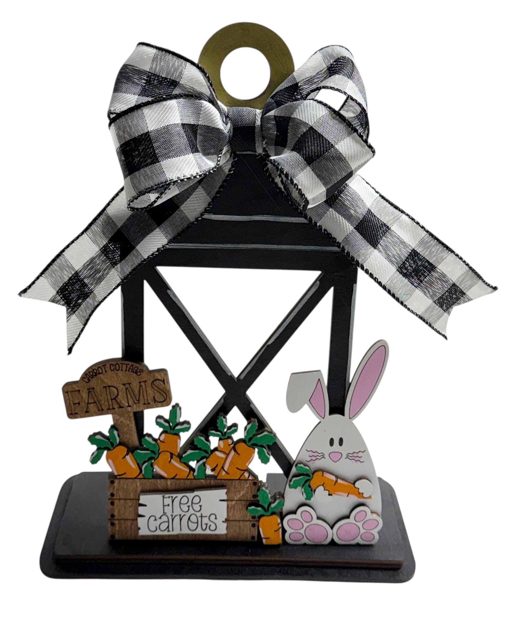 Add on Easter Bunny and Carrots - Interchangeable Lantern - Stand