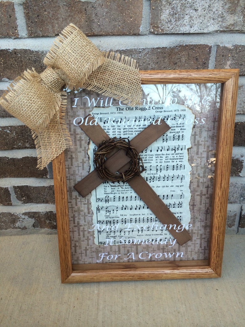 The Old Rugged Cross Hymn 11 X 14 Wooden Religious Easter Etsy
