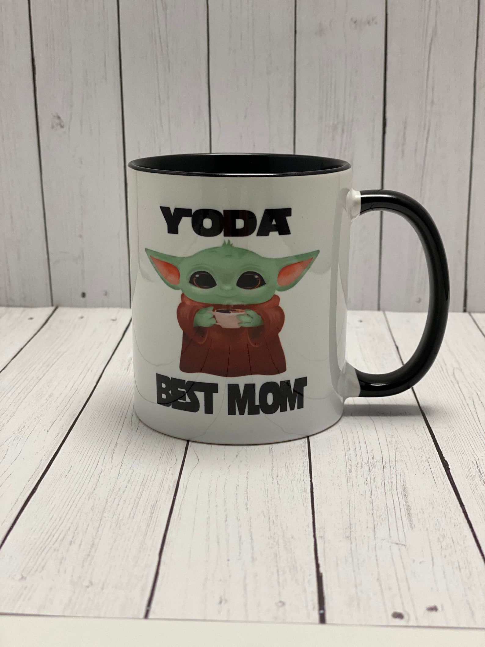 Baby Yoda Best Mom Star Wars Ceramic Mug Gift for Mother Etsy