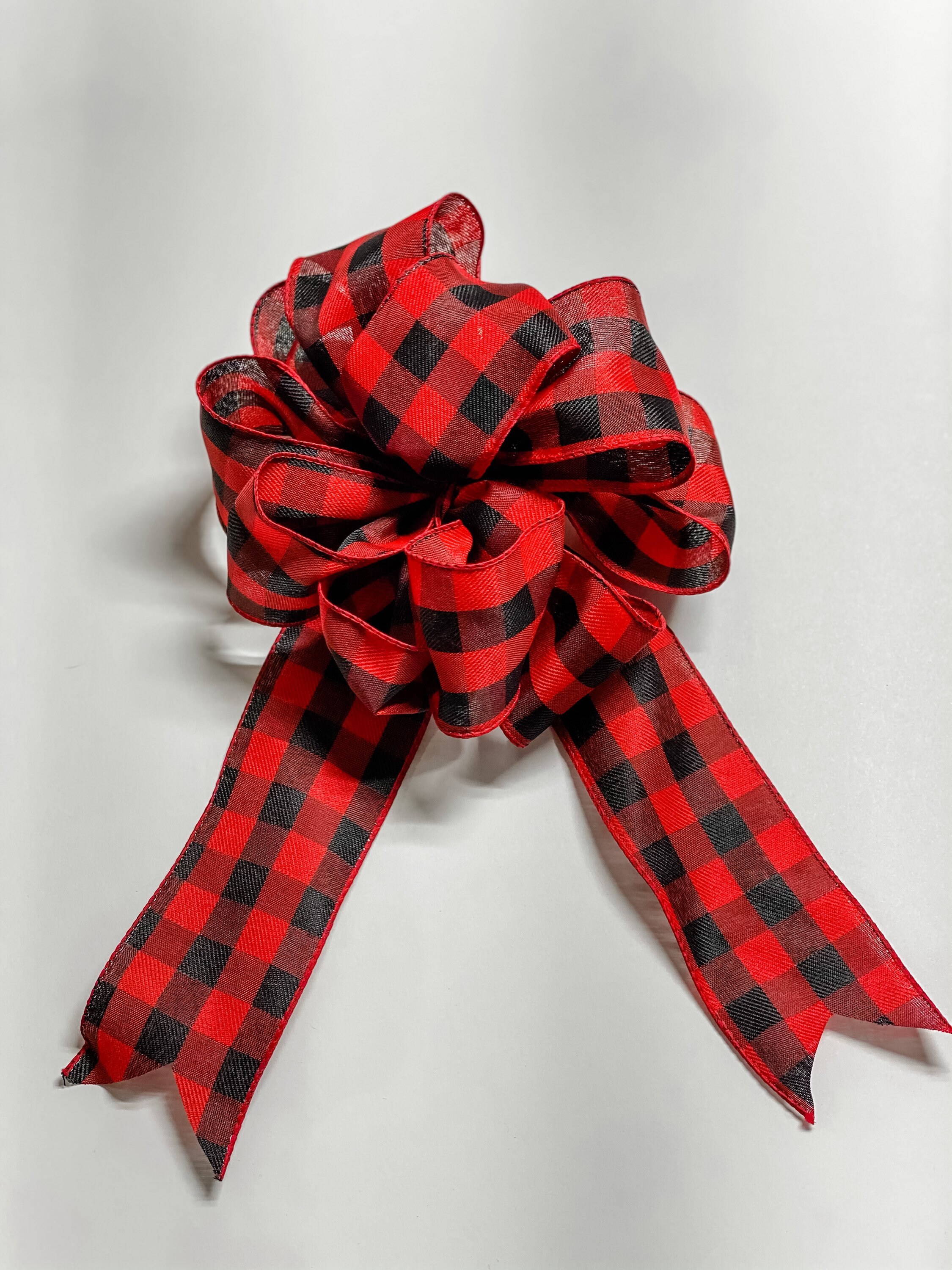 Red / Black Buffalo Plaid Add On Bow for Wreaths or Signs Puffy Fluffy Bow  for Gift or Present - Etsy Österreich