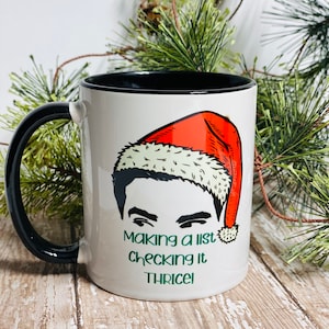 David | Making A List Checking It Thrice | Christmas | Present for Her Him | Ceramic Mug