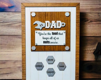 Personalized - Dad You Are The Tool That Keeps All Of Us Nuts Secure - Father’s Day - Fathers Day - Wooden Sign