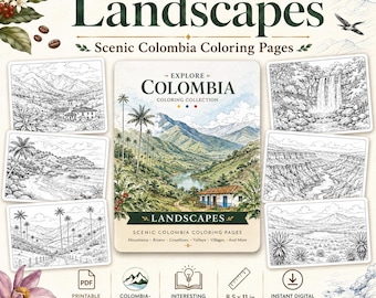 Nature & Landscape Coloring Pages | Printable Travel Coloring Mini Pack