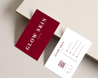 Business Card Template Canva, Editable Esthetician Template, Beauty Business Card, Skin Expert Digital Download, Printable Business Card