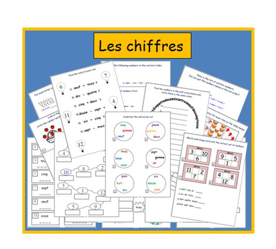 french number worksheets number download number printable etsy