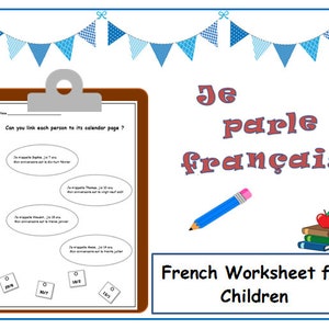 SCHOOL WORKSHEET to learn Birthday dates in FRENCH /  Activity School Printable / Teacher Worksheets School Supplies / French Learning