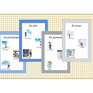 EL clima y de las estaciones-carteles Decor-francés profesor de la escuela ayuda-aprender las estaciones del año en Francés-Francés Classes'aid-francés