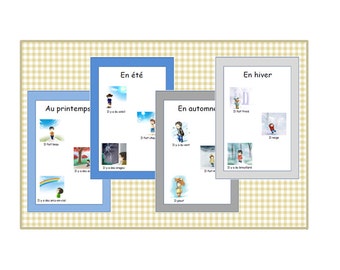 Das Wetter und die Jahreszeiten-Schule Plakate Dekor-Französisch Lehrer Hilfe-lernen die Jahreszeiten in Französisch-Französisch Classes'aid-französische Sprache