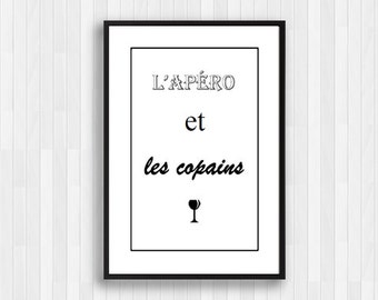 French Print - Cafe sign- Bistro Print - kitchen wall Decor - French Wall art - Bistro Print - aperitif decor - Apperitif