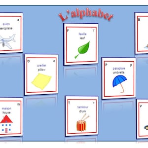 FRENCH ALPHABET FLASHCARDS with Pronunciation on Audio File,Alphabet Children Cards,French Alphabet Lettter Cards,Alphabet Teachers Cards,
