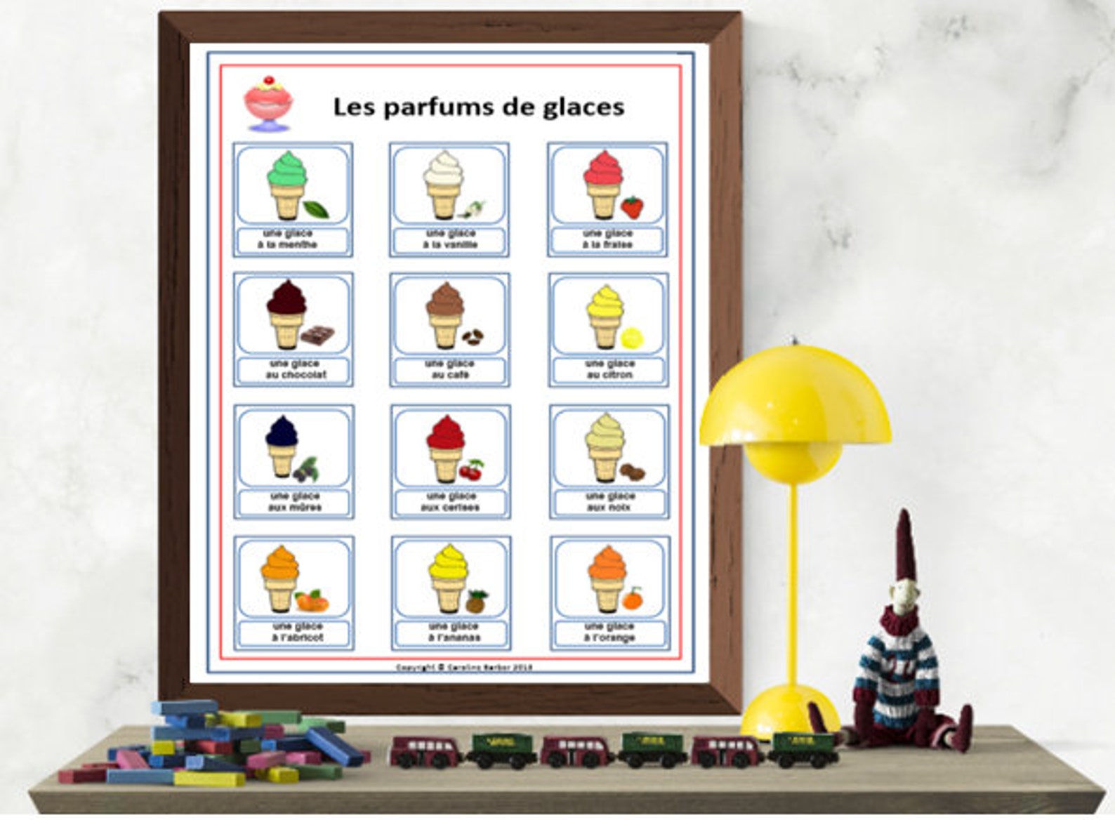Ice Cream Flavours FRENCH CLASSROOM POSTER / Teaching Poster