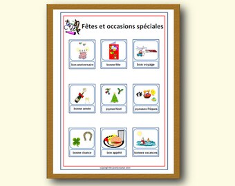 CELEBRATIONS FRENCH School POSTER / Classroom Decoration / Educational Decor /  Holidays & Celebrations French Poster / Classroom Display