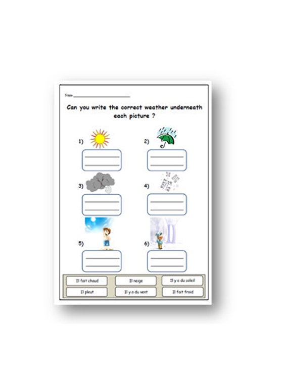 language resources weather vocabulary french learning french etsy india