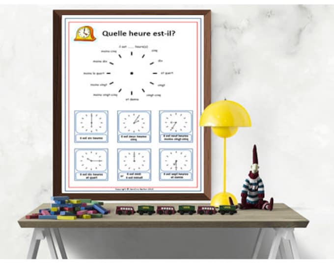 FRENCH POSTER for SCHOOL / Time Numeracy Educational - Etsy