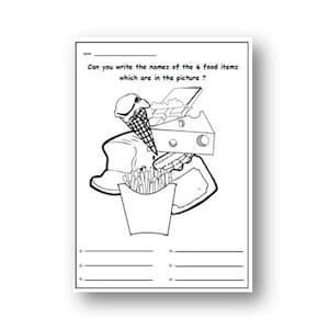 FRENCH VOCABULARY Activity WORKSHEET,Learn French Food Words,printable French practice,Bilingual Kids,Downloadable French School Resource