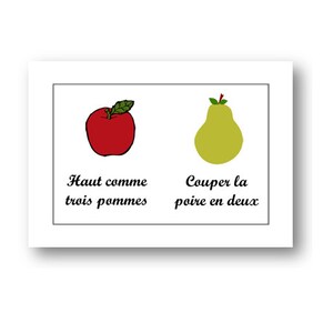 Apple and Pear Wall Print / French Printable / French Print / Printable quotes / French Learning / Teacher Printable / Wall Printable image 2