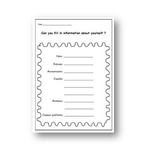 ME,MYSELF FRENCH Printable / Fill in Information about Yourself & Family French Learning / French for Kids Activity Printable