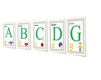 Französisch Alphabet, Alphabet Karten, Französisch Karteikarten, Französisch Poster, Lernen Poster, pädagogische Kinder, druckbare abc, Französisch lernen, Französisch Lektion