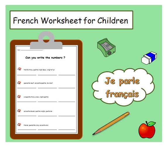 learn french numbers with worksheet primary printable to etsy new zealand