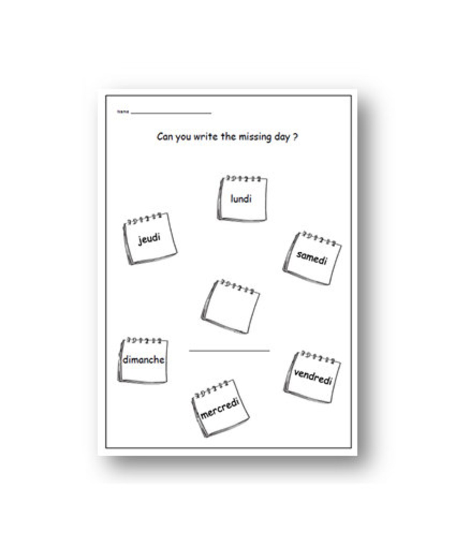 DAYS of the WEEK FRENCH Learning With Language Printable / Educational ...