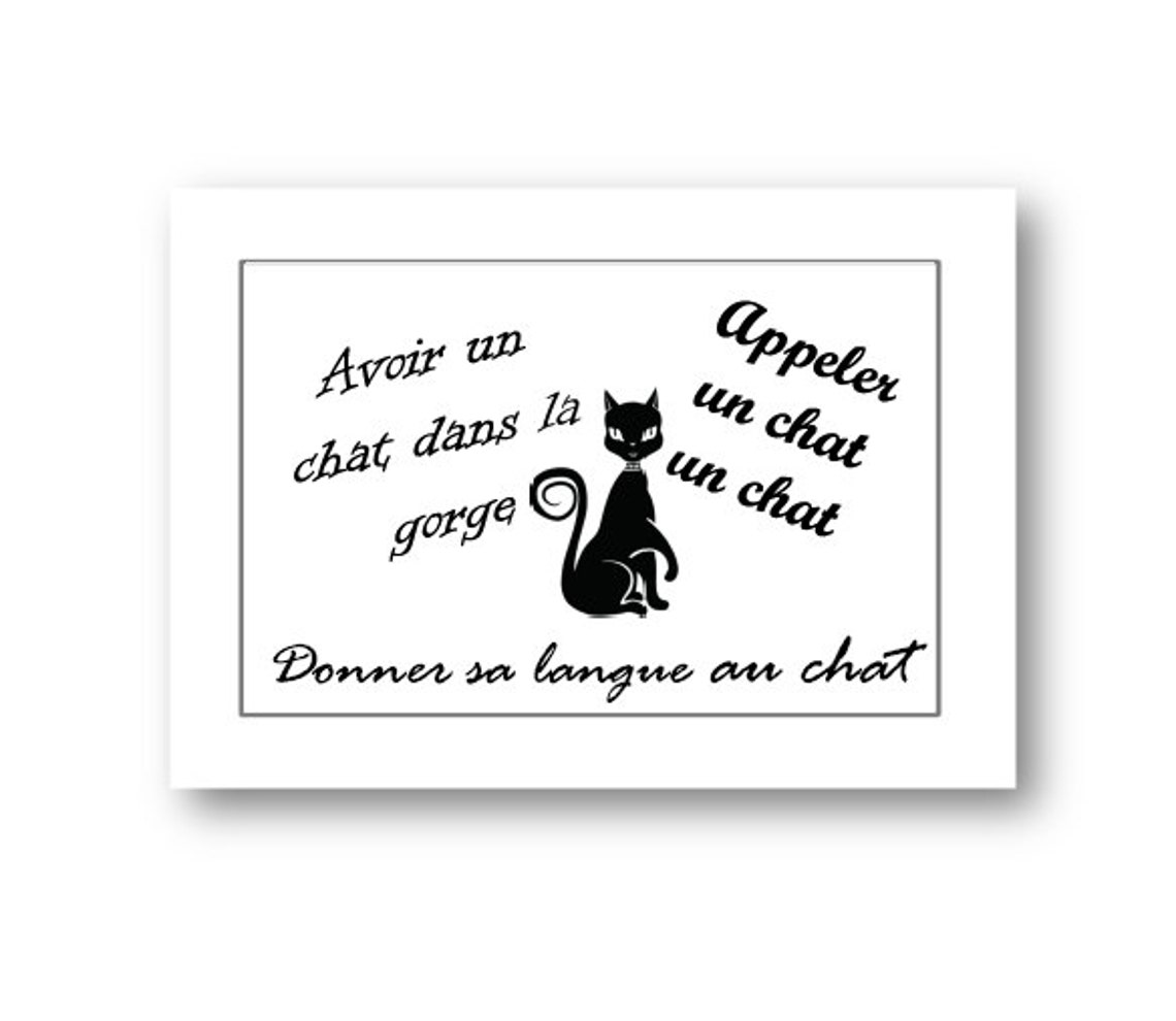 Cat Quotes,cat Wall Art,cat French Poster Print,cat Wall Decor,cat