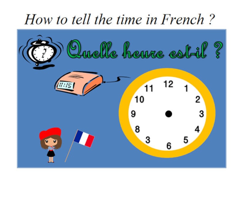 EDUCATIONAL PRINTABLES / Learn the Time in French With Clock Cards