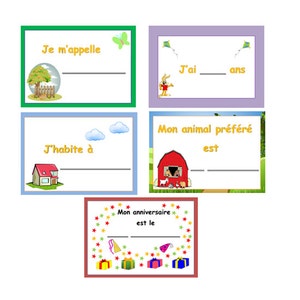 APRESENTE-SE em FRANCÊS - Recursos de Ensino - Atividades de Role Play - Cartões Educacionais - Cartões Escolares - Atividades de Aprendizagem de Língua Francesa - Crianças