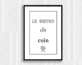 French Bistro Print,Cafe Sign,kitchen wall decor,Printable Print,French Wall Decor