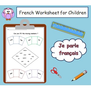 KIDS ACTIVITY SHEET Numbers French Learning / Ordering Numbers Language Worksheet / French Teacher Language Resource / French Printable image 1