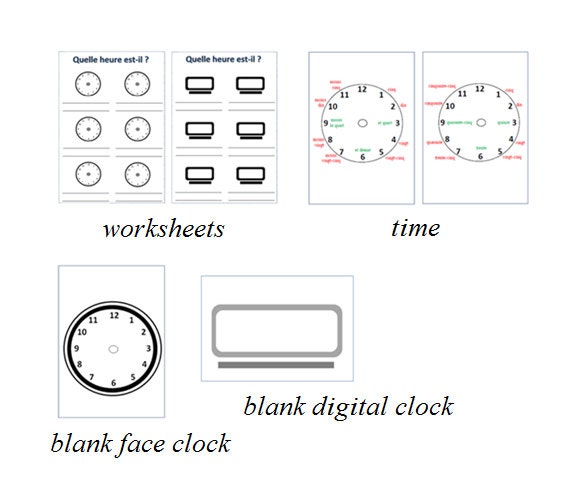 EDUCATIONAL PRINTABLES / Learn the Time in French With Clock Cards ...