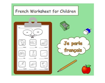 Kinderaktivität zum Üben von GENDER von Substantiven mit FRANZÖSISCH Printable / Französisch lernen / Kinder zum Ausdrucken / Sprachenlernen / Primarlehrer