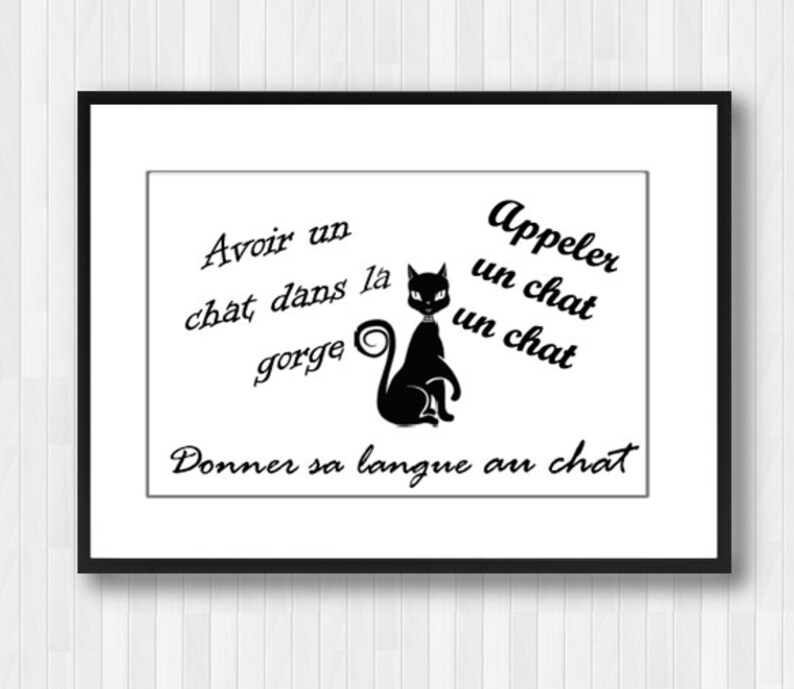 Cat Quotes,cat Wall Art,cat French Poster Print,cat Wall Decor,cat