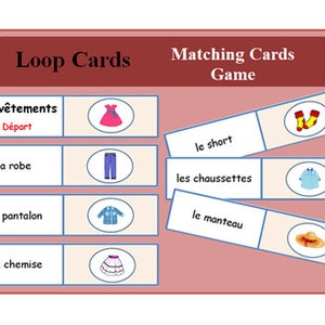 french cards,flashcards french,learn french,french lessons,printable cards,learning for kids,clothes names,teaching french,french language