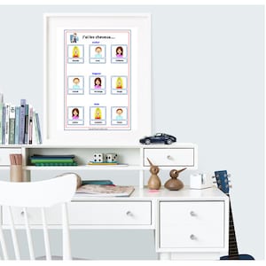 DESCRIBE YOUR HAIR with French Classroom Poster / Educational Poster / School Poster / Language Poster/Language learning/French lesson