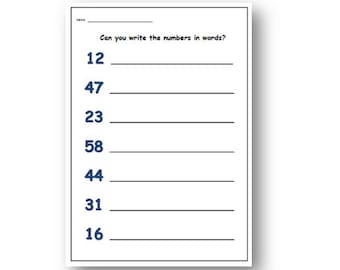 FRENCH NUMBER WORKSHEET Activity,School Printable Resources,KS2,Learn Big Numbers in French with Worksheet, Write Numbers in Words