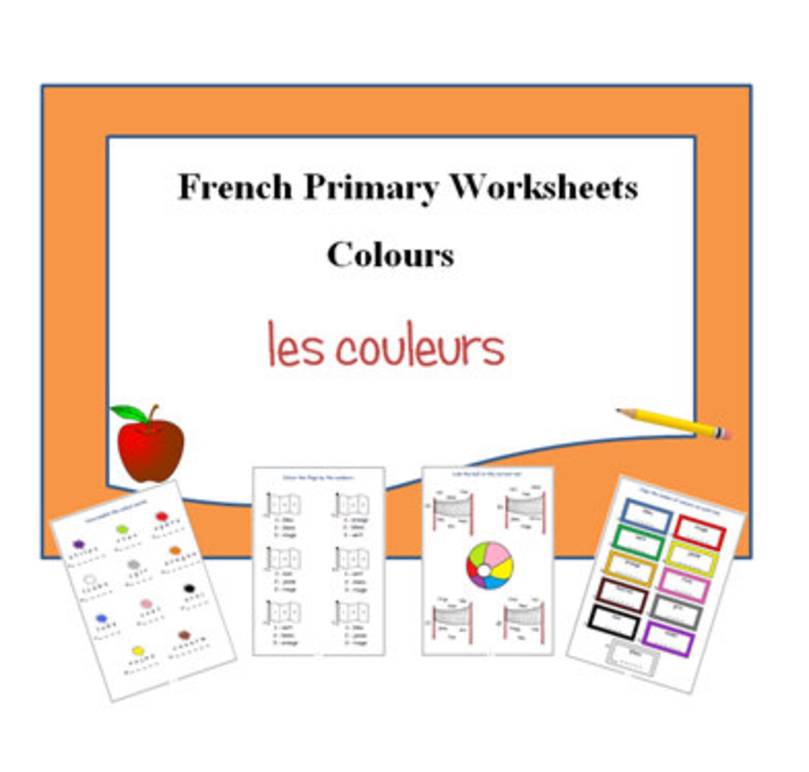 Learning French Colours With Teacher Worksheets French For Etsy