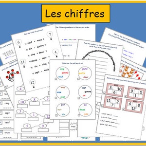 French numbers lessons & activities , French learning worksheets, French homeschooling, French resources, French Printables, learn French