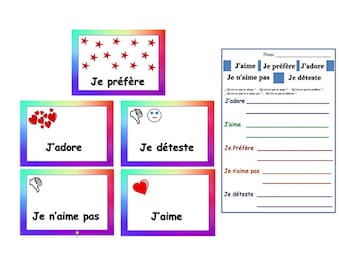 EXPRESS Likes,Dislikes & Preferences in French-French Teacher's Resources-Classroom-Learning-Educational Cards-French Class-French Language