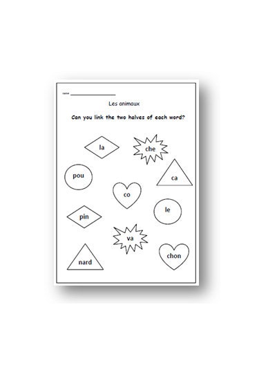 french learning animals kids worksheet language resource etsy