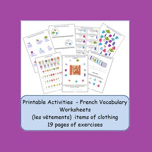 learn french,Printable french,printable sheets,french learning,french words,language games,language cards,french cards,kids education image 2